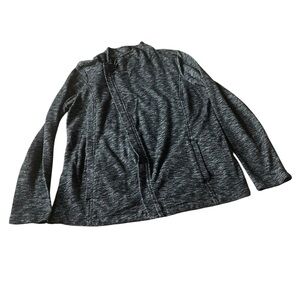 G.H. Bass & Co. Heathered Black and Gray Zip-Front Sweater